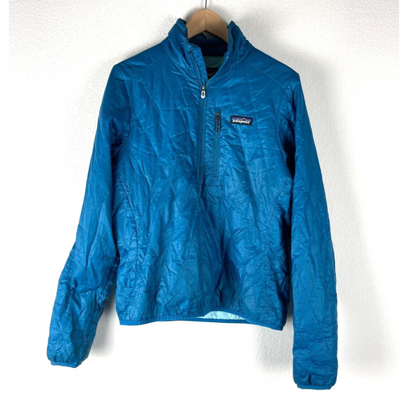 Patagonia Jackets & Blazers - Patagonia Pullover Womens Medium Blue Teal Nano Puff Primaloft Jacket 1/4 Zip